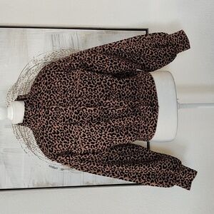 New Marled Animal Print Sweater Jacket Size XS